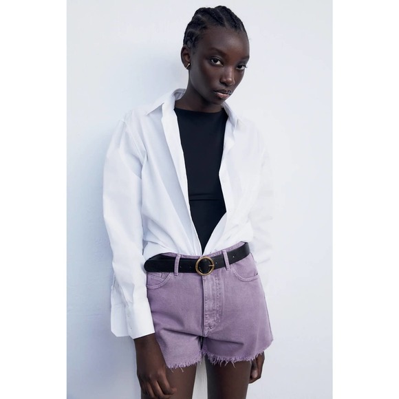 Zara Pants - ZARA Hi Rise Denim Shorts Size: 6 Purple